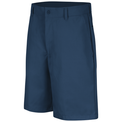 Red Kap Men's Cotton Casual Plain Front Shorts-Navy