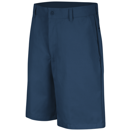 Red Kap Men's Cotton Casual Plain Front Shorts-Navy