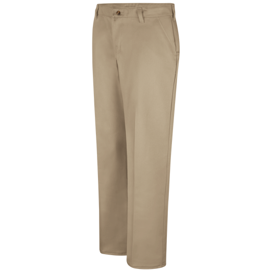 Red Kap Women's Plain Front Cotton Pant -Khaki