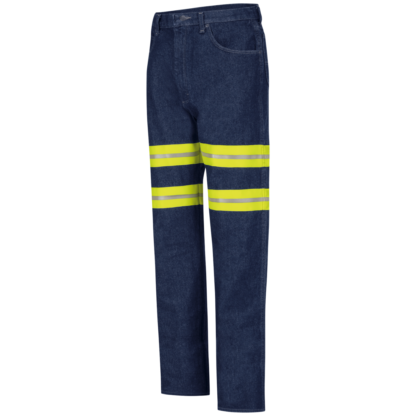 Red Kap Men's Enhanced Visibility Men's Relaxed Fit Jean-Denim w/ Yellow Visibility Trim