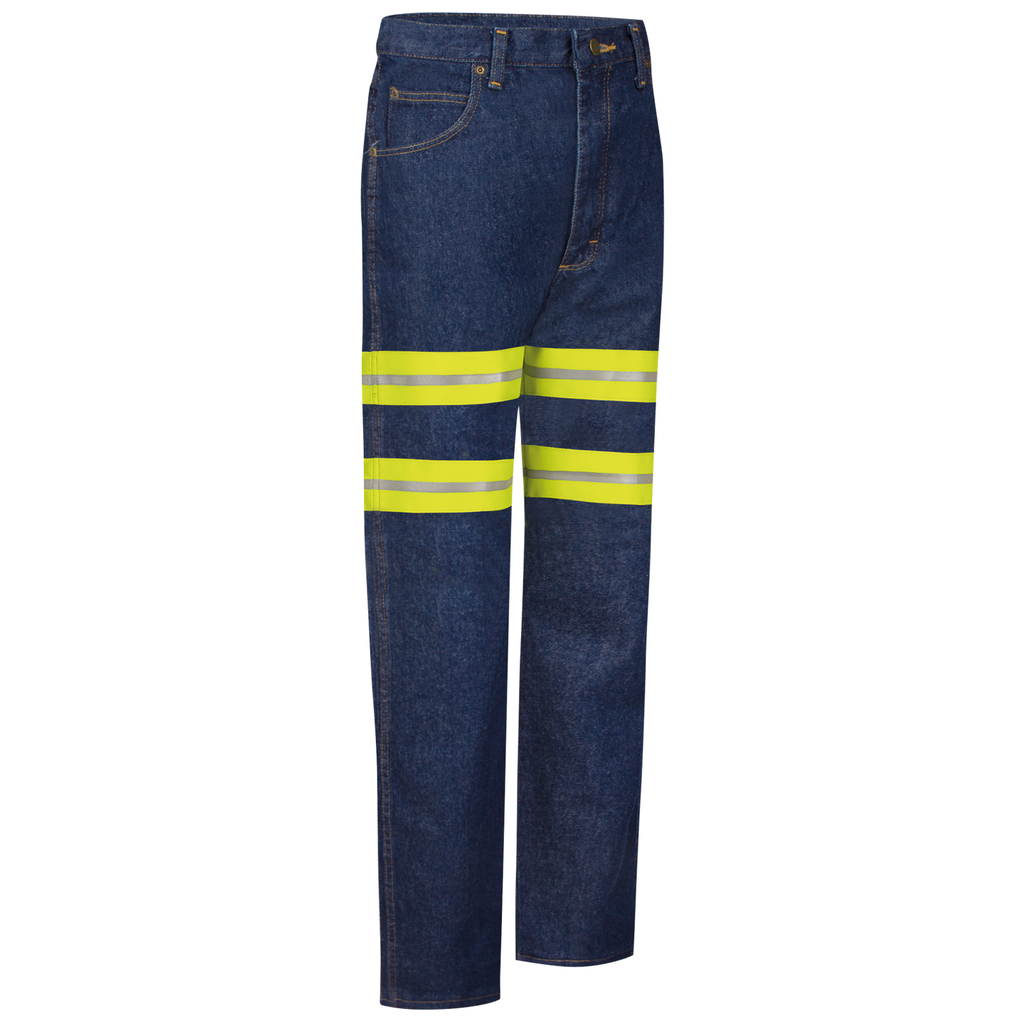 Red Kap Men's Enhanced Visibility Men's Relaxed Fit Jean-Denim w/ Yellow Visibility Trim