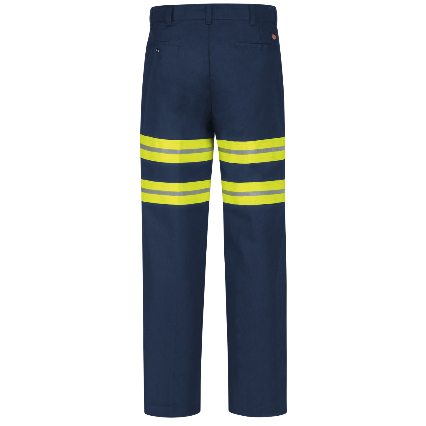 Red Kap Men's Enhanced Visibility Dura-Kap® Industrial Pant-Navy w/ Yellow Visibility Trim