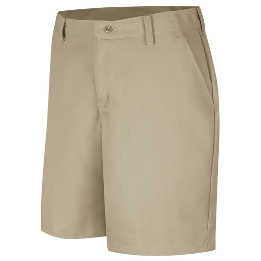 Red Kap Women's Plain Front Shorts -Tan