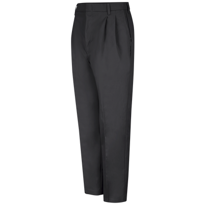 Red Kap Men's Pleated Twill Slacks-Black