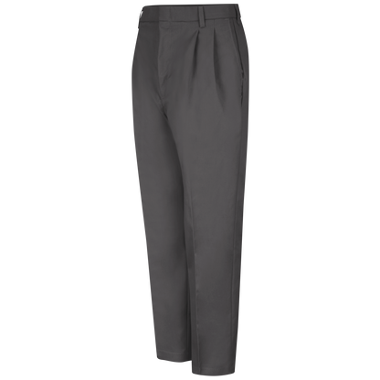 Red Kap Men's Pleated Twill Slacks-Charcoal