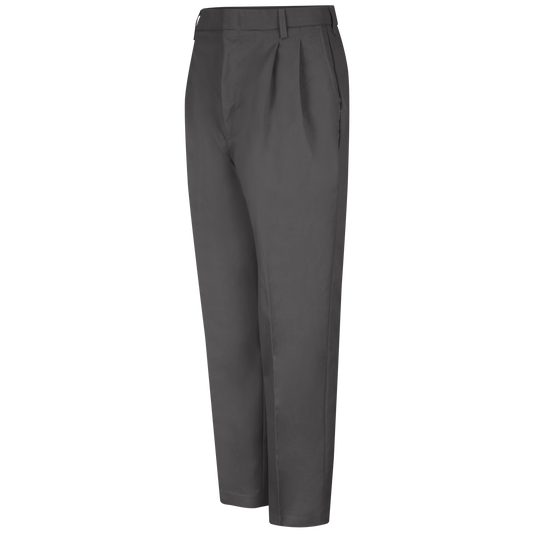 Red Kap Men's Pleated Twill Slacks-Charcoal