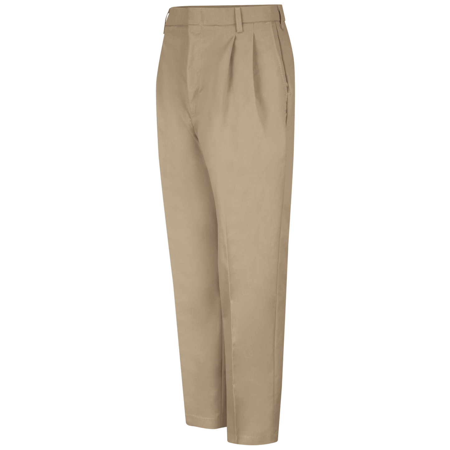 Red Kap Men's Pleated Twill Slacks-Khaki