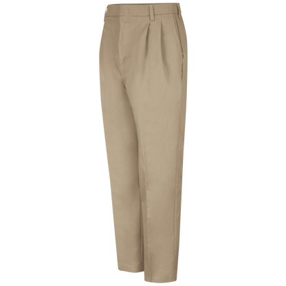 Red Kap Men's Pleated Twill Slacks-Khaki