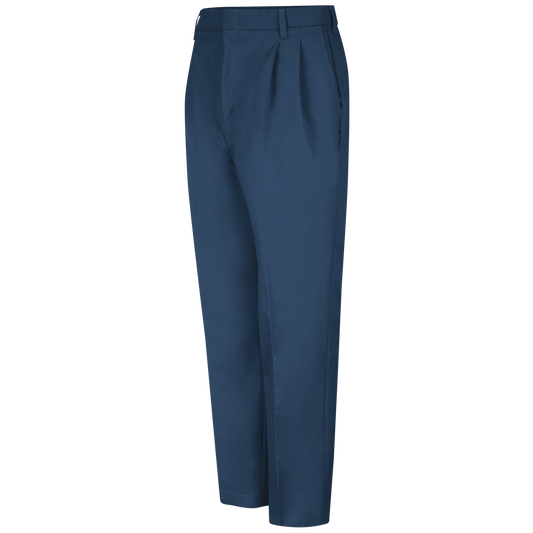 Red Kap Men's Pleated Twill Slacks-Navy