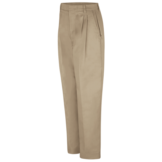 Red Kap Women's Pleated Twill Slacks -Khaki