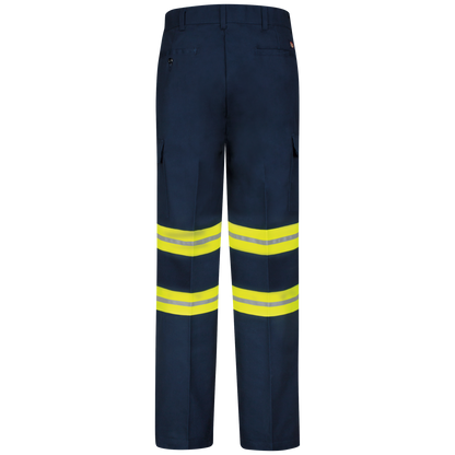 Red Kap Men's Enhanced Visibility Industrial Cargo Pant-Navy w/ Yellow Visibility Trim