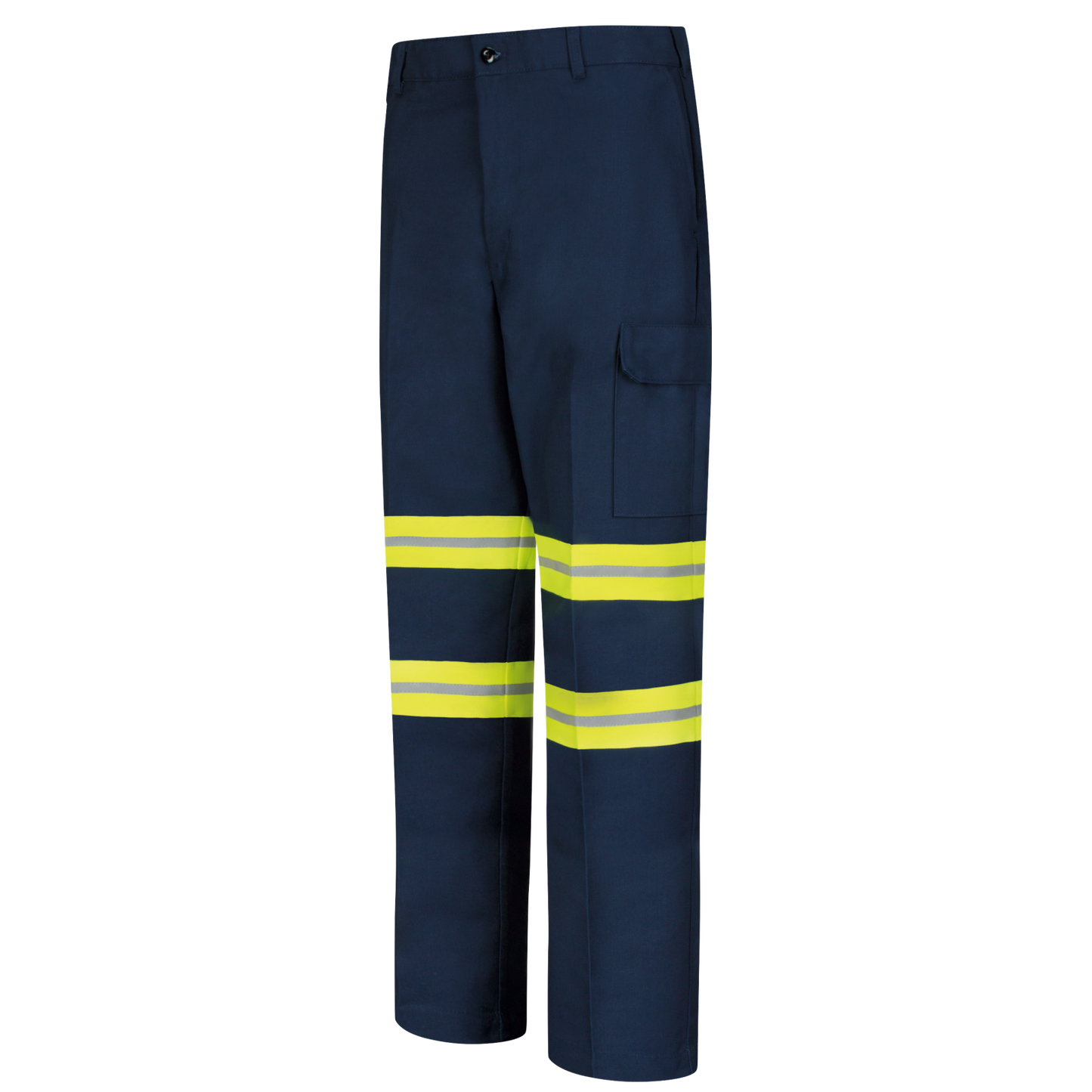 Red Kap Men's Enhanced Visibility Industrial Cargo Pant-Navy w/ Yellow Visibility Trim