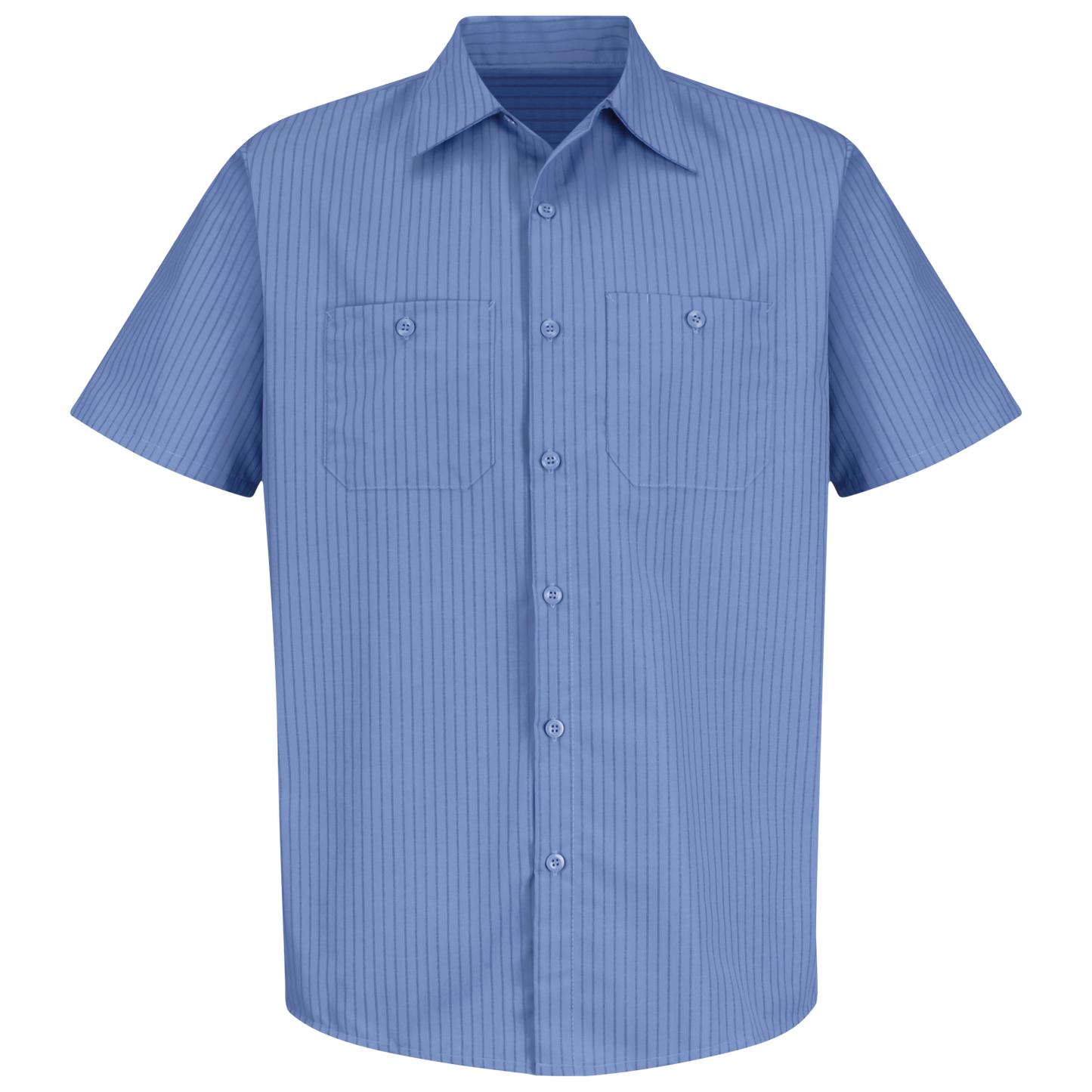 Red Kap Men's Short Sleeve Industrial Stripe Work Shirt-Petrol Blue / Navy Stripe