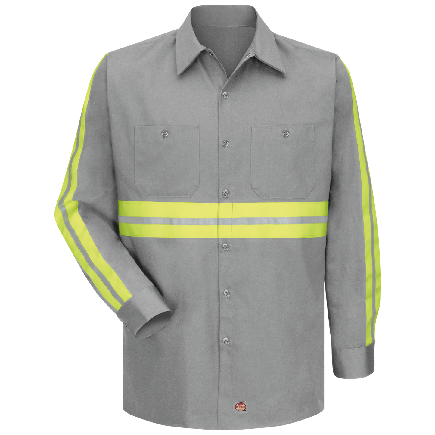 Red Kap Long Sleeve Enhanced Visibility Cotton Work Shirt