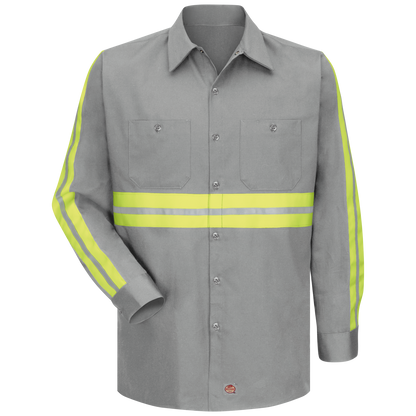 Red Kap Long Sleeve Enhanced Visibility Cotton Work Shirt