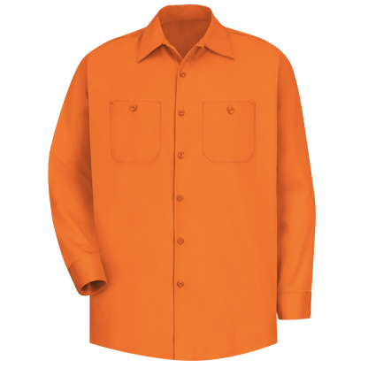 Red kap Men's Long Sleeve Wrinkle-Resistant Cotton Work Shirt