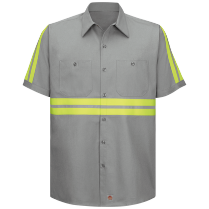 Red Kap Short Sleeve Enhanced Visibility Cotton Work Shirt