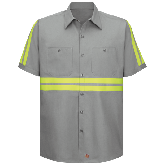 Red Kap Short Sleeve Enhanced Visibility Cotton Work Shirt