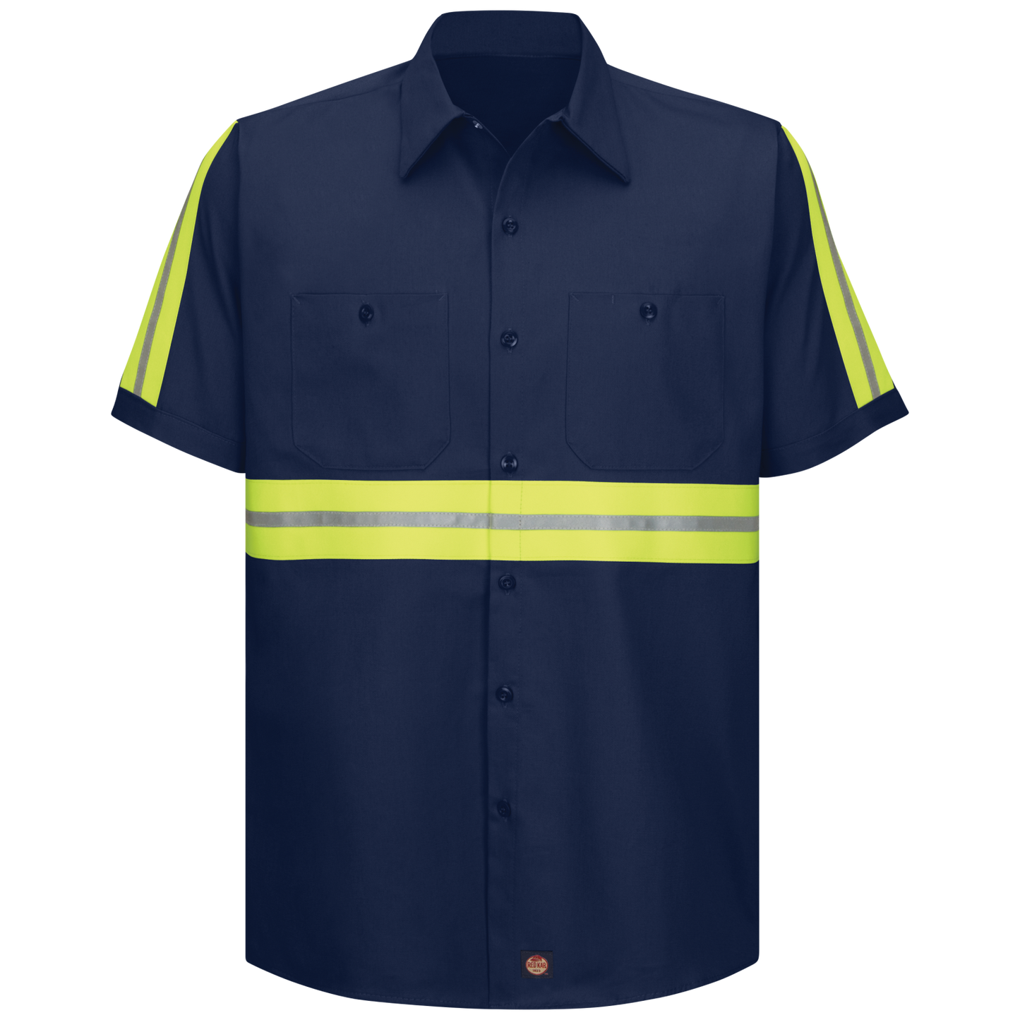 Red Kap Short Sleeve Enhanced Visibility Cotton Work Shirt