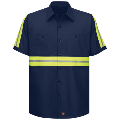 Red Kap Short Sleeve Enhanced Visibility Cotton Work Shirt