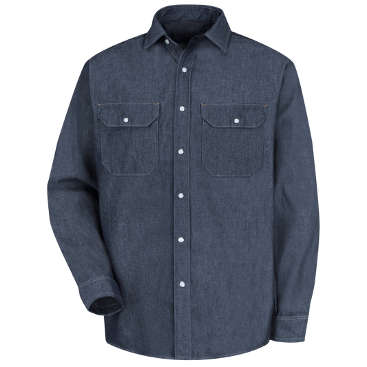 Red Kap Men's Long Sleeve Deluxe Denim Shirt