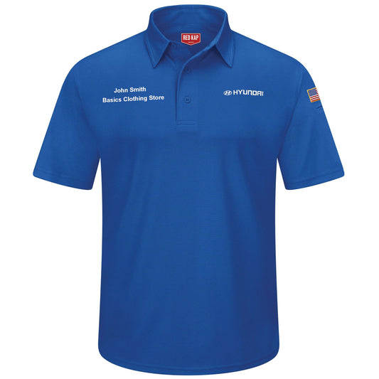 Hyundai Men's Short Sleeve Performance Knit Flex Series Polo -Royal Blue - SK9HRB