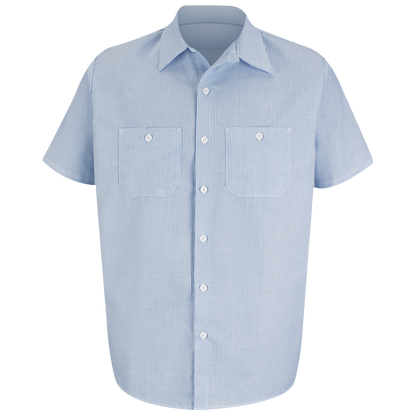 Red Kap Men's Short Sleeve Industrial Stripe Work Shirt-Blue / White Stripe