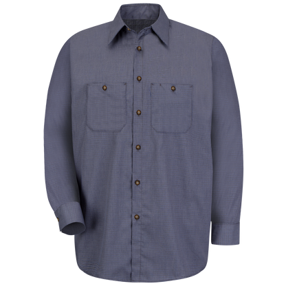 Red Kap Men's Long Sleeve Microcheck Uniform Shirt