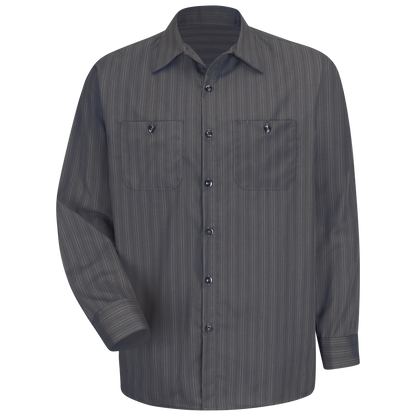 Red Kap Men's Long Sleeve Industrial Striped Work Shirt