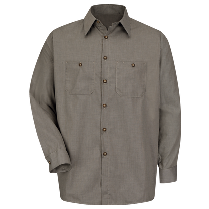 Red Kap Men's Long Sleeve Microcheck Uniform Shirt