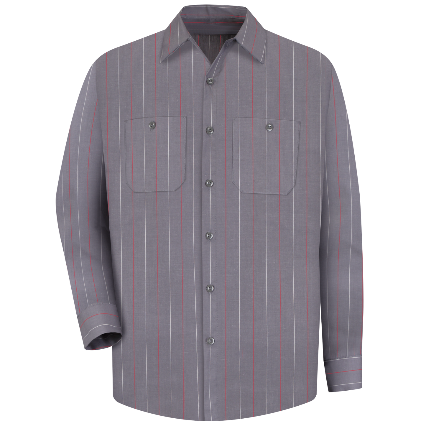 Red Kap Men's Long Sleeve Industrial Stripe Work Shirt