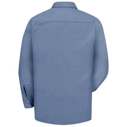 Red Kap Men's Long Sleeve Geometric Microcheck Work Shirt