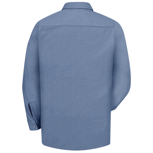 Red Kap Men's Long Sleeve Geometric Microcheck Work Shirt