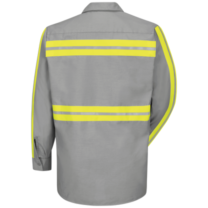 Red Kap Long Sleeve Enhanced Visibility Industrial Work Shirt