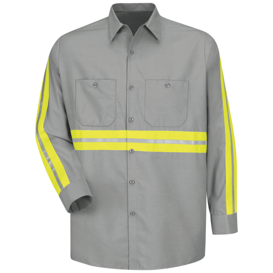 Red Kap Long Sleeve Enhanced Visibility Industrial Work Shirt