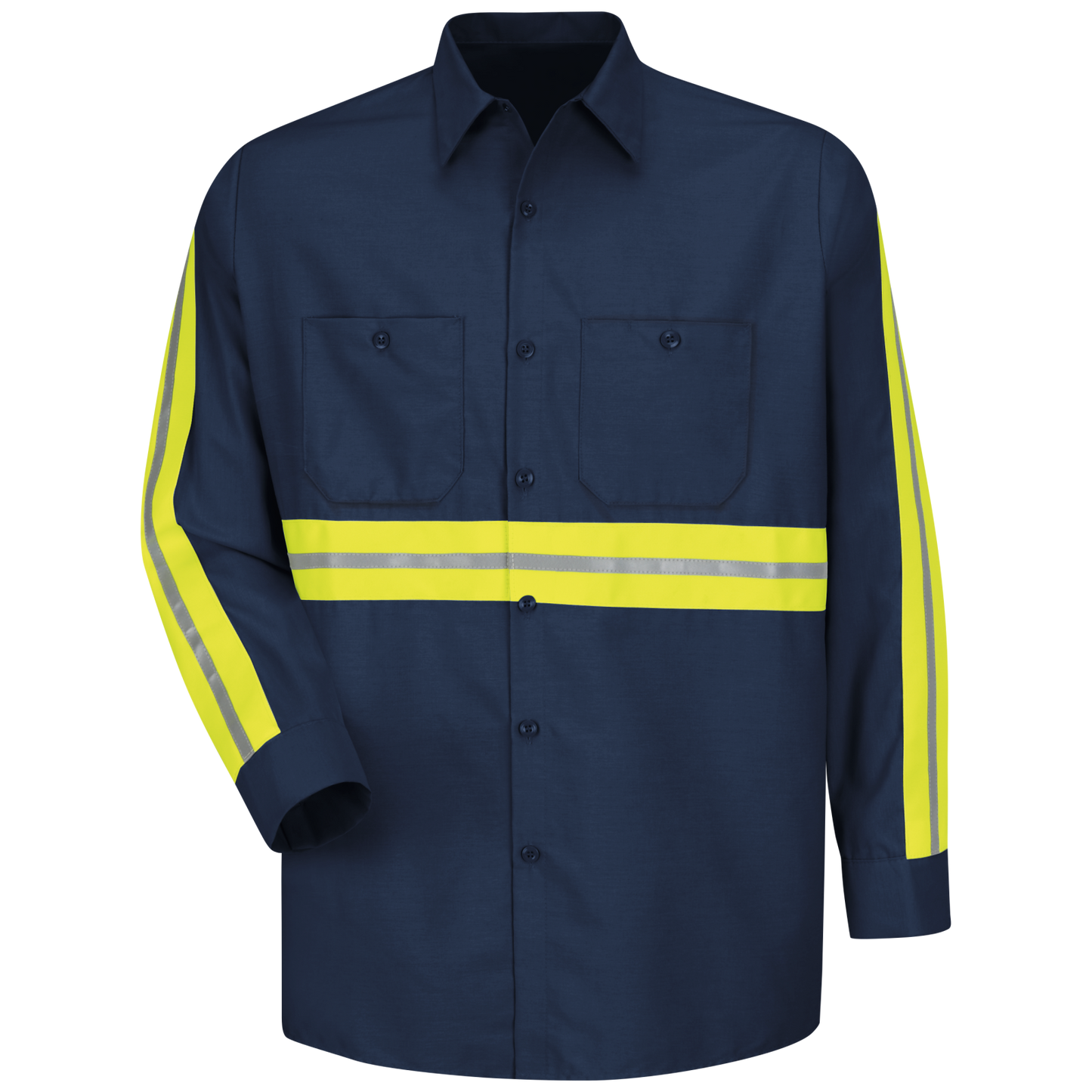 Red Kap Long Sleeve Enhanced Visibility Industrial Work Shirt