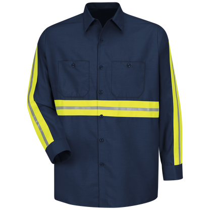 Red Kap Long Sleeve Enhanced Visibility Industrial Work Shirt