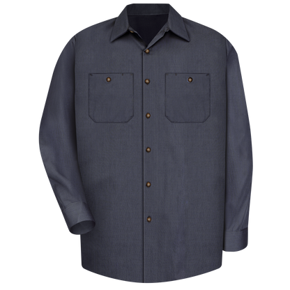 Red Kap Men's Long Sleeve Geometric Microcheck Work Shirt