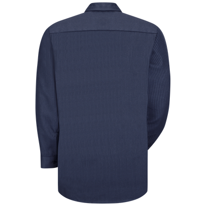 Red Kap Men's Long Sleeve Durastripe® Work Shirt-Navy / Light Blue Twin Stripe