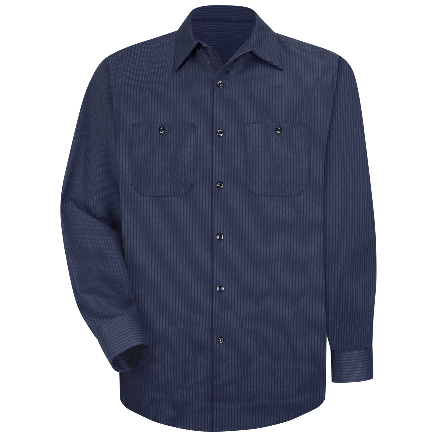 Red Kap Men's Long Sleeve Durastripe® Work Shirt-Navy / Light Blue Twin Stripe