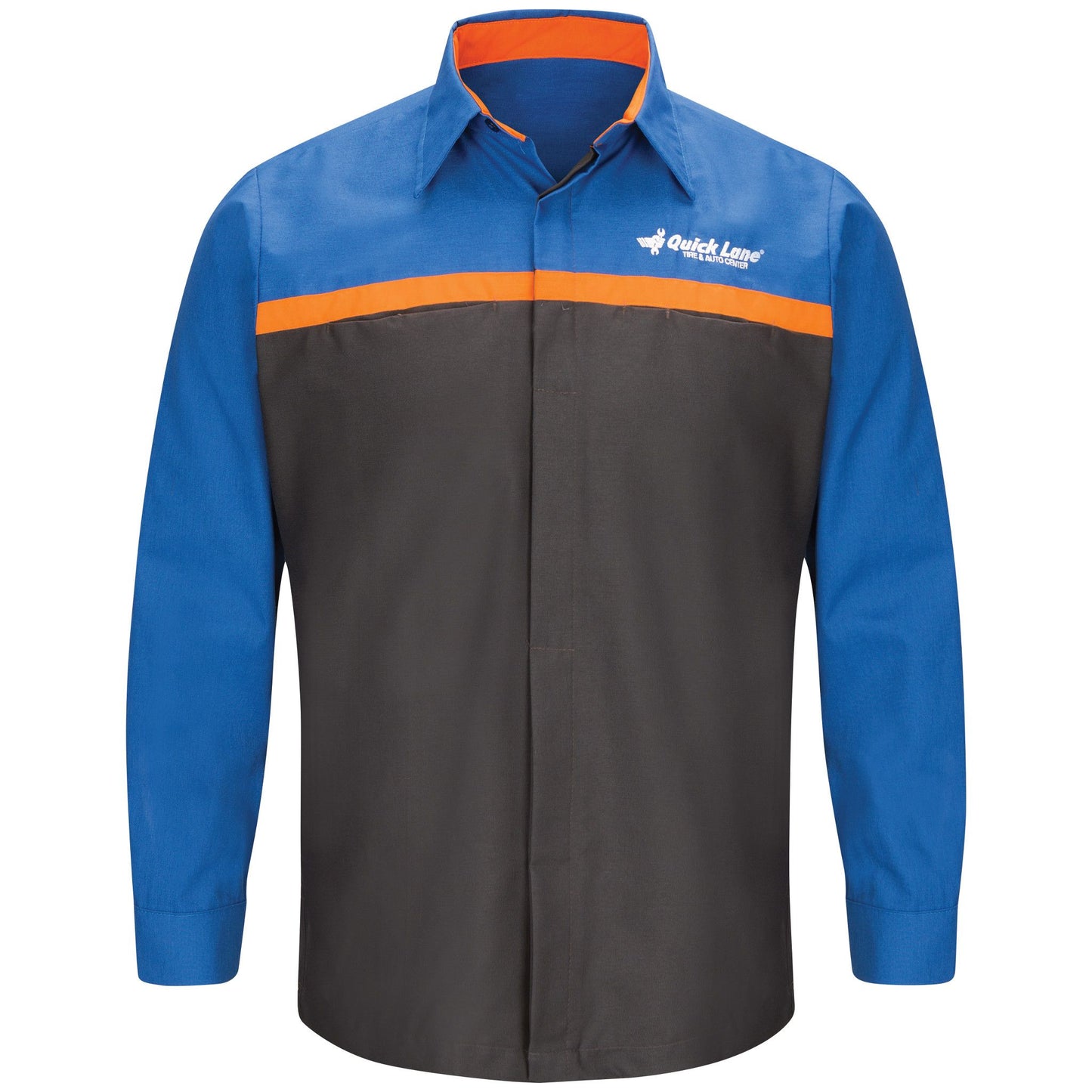 Ford Quick Lane® 长袖技师衬衫 - 炭灰色 / 宝蓝色 / 橙色