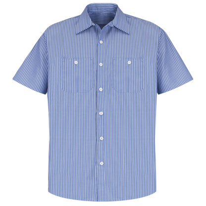 Red Kap Men's Short Sleeve Striped Work Shirt