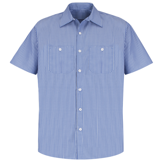 Red Kap Men's Short Sleeve Striped Work Shirt