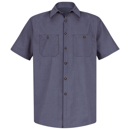 Red Kap Men's Short Sleeve Microcheck Uniform Shirt