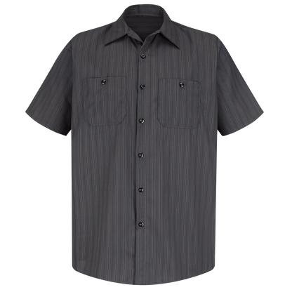 Red Kap Men's Short Sleeve Striped Work Shirt