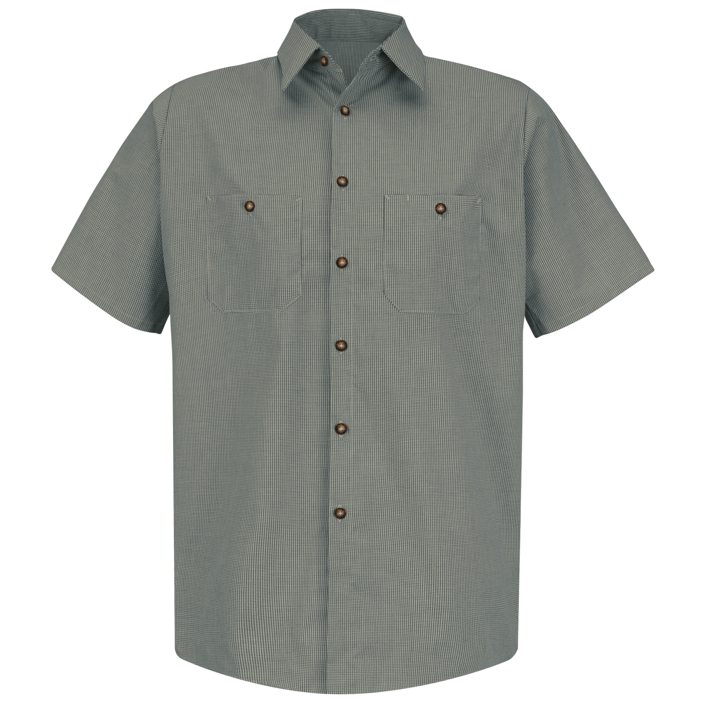 Red Kap Men's Short Sleeve Microcheck Uniform Shirt