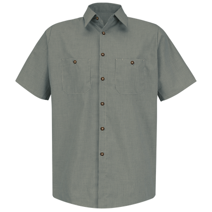 Red Kap Men's Short Sleeve Microcheck Uniform Shirt