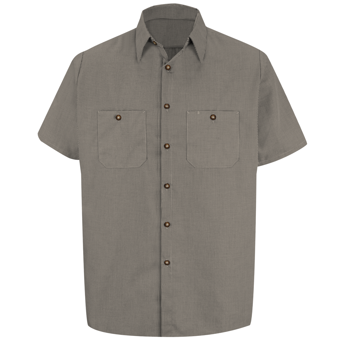 Red Kap Men's Short Sleeve Microcheck Uniform Shirt