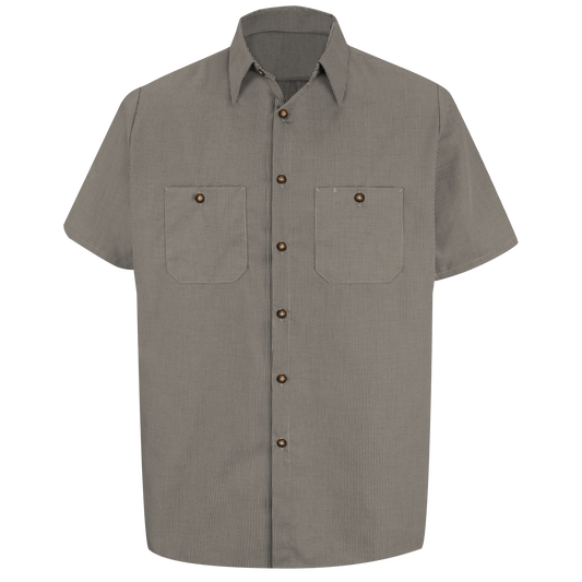 Red Kap Men's Short Sleeve Microcheck Uniform Shirt