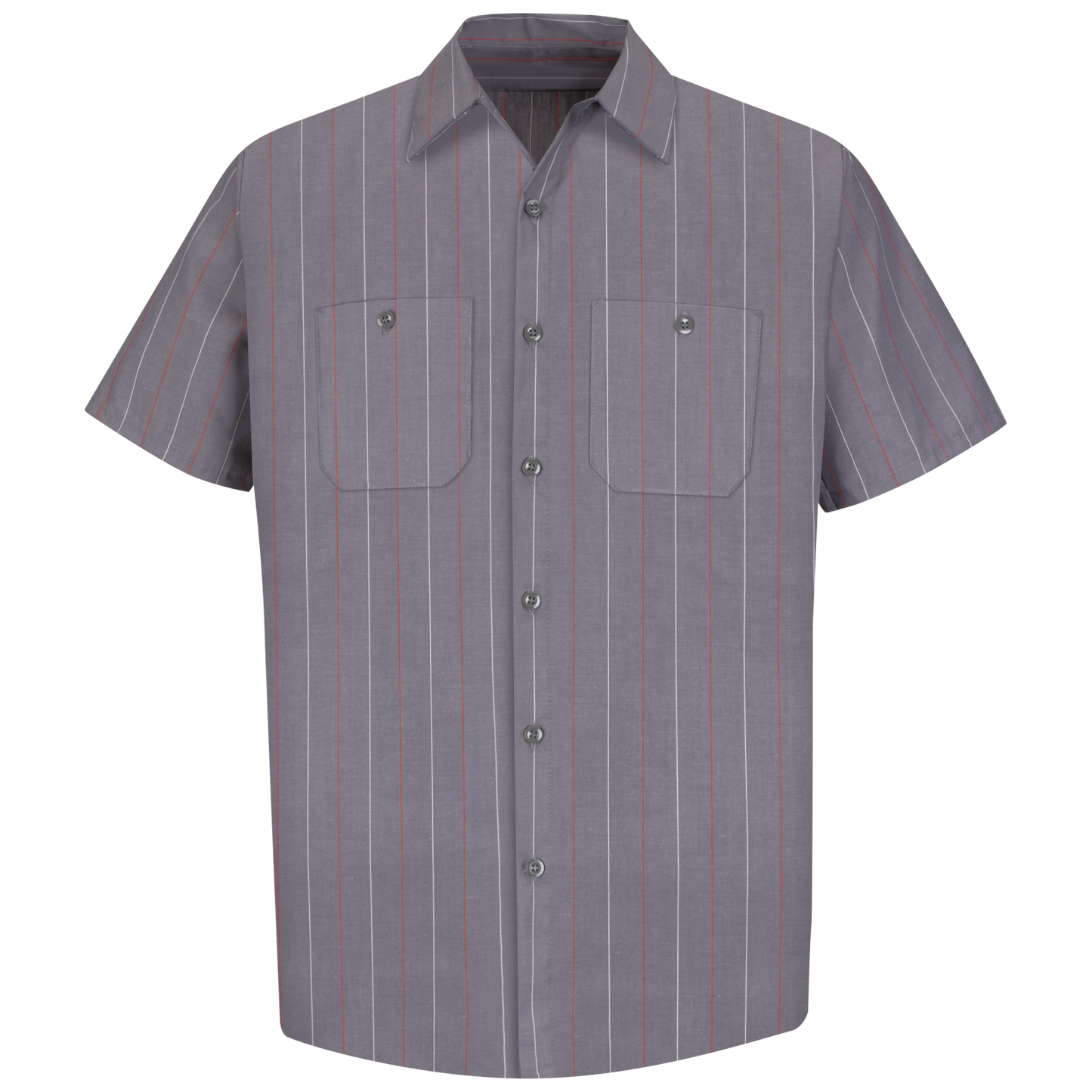 Red Kap Men's Short Sleeve Industrial Stripe Work Shirt